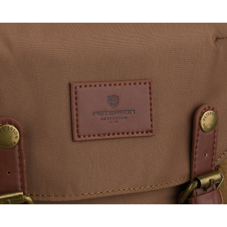Rucsac de damă din poliester și piele ecologică maro, cu un singur compartiment - Peterson PTR-PTN GAMMA BROWN [6]