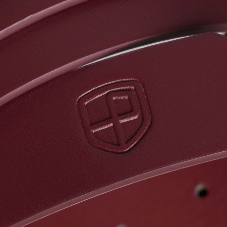 Curea de damă din piele ecologică într-o frumoasă culoare vișinie cu cataramă aurie - Peterson PTR-PTN STU-18G1 [3]