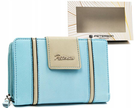 Portofele Dama - Portofel dama din piele naturala Peterson PTR-PTN KA-27-9658 SKY B