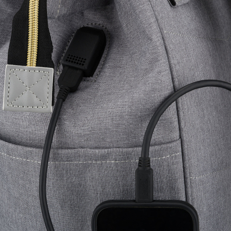 Rucsac gri pentru femei din poliester cu fermoar sigur - Peterson PTR-PTN ALFA GRAY [11]