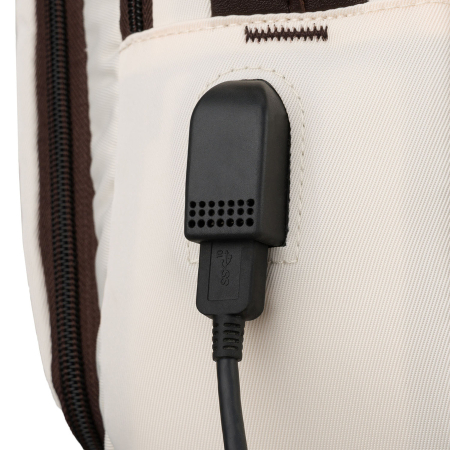 Rucsac de cabină bej din poliester cu port USB - Peterson [14]