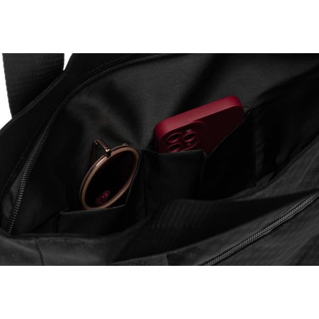 Geantă de damă neagră, din poliester, acoperită cu un model geometric - Rovicky PTR-R-TZ-01-2363 BLACK W [5]