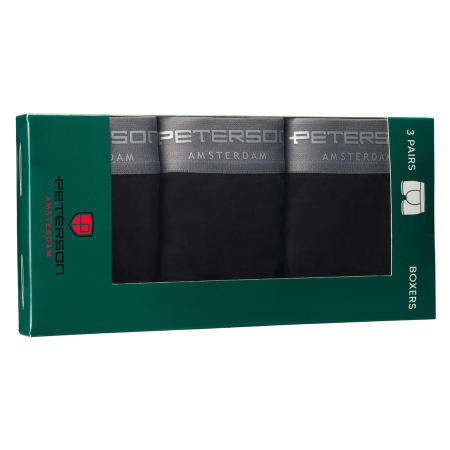 Set de 3 boxeri bărbătești din bumbac, mărimea L, negri - Peterson PTR-PTN MY-3-B01L-BL [2]