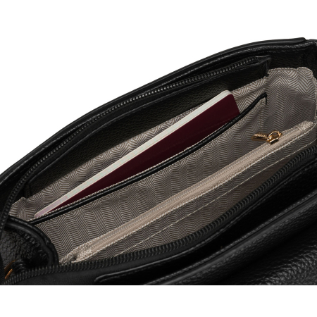 Geantă mică de damă neagră crossbody din piele ecologică - Peterson PTR-PTN MX01-F-7670 [14]