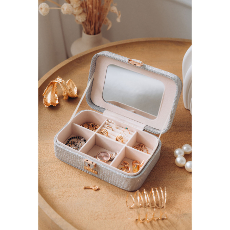 Cutie de bijuterii gri, elegantă, cu încuietoare cu cheie - Peterson PTR-PTN SZK-07-3088 GREY [5]