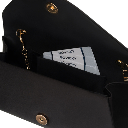 Geantă tip clutch pentru femei din material sintetic de culoare neagră - Rovicky PTR-R-XS029-3-0764 BLACK [5]