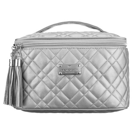 Geantă cosmetică matlasată din material sintetic, de culoare argintie, cu închidere cu fermoar - Peterson PTR-PTN KOS-DA-11-3217 S [1]