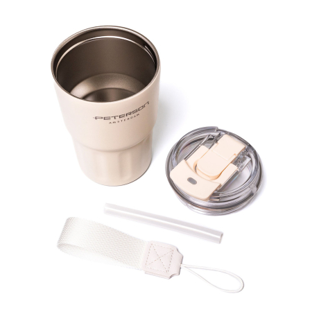 Cană termică bej din oțel inoxidabil cu pereți dubli - Peterson PTR-PTN KT-01-360 BEIGE [6]