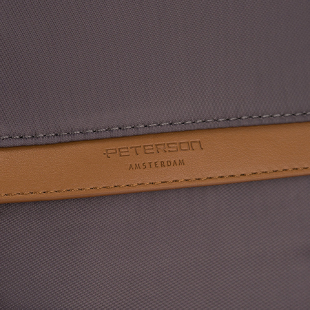 Rucsac gri de damă din nailon și piele ecologică cu curea detașabilă, compartiment unic - Peterson PTR-PTN JN-12-0238 GRAY [12]