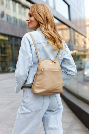 Rucsac mic, din piele, pentru femei - Rovicky PTR-R-311-22-NS-0874 BEI [7]