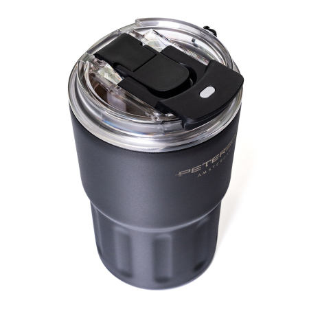Cană termos neagră din oțel inoxidabil cu pereți dubli - Peterson PTR-PTN KT-01-360 BLACK [3]