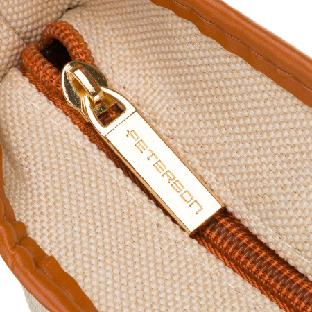 Geantă cosmetică din material sintetic bej și maro cu închidere cu fermoar - Peterson PTR-PTN KOS-DA-15-3477 B [6]