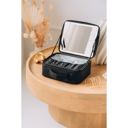 Cutie de bijuterii neagră din piele ecologică, închisă cu fermoar - Peterson PTR-PTN SZK-10-7818 BLAC [8]