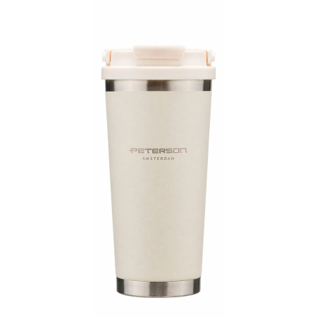 Cană termică practică din oțel inoxidabil ecru cu mâner practic, capacitate 560 ml - Peterson [3]
