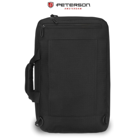 Rucsac de călătorie negru cu închidere cu fermoar, perfect pentru bagajul de mână - Peterson PTR-PTN WRONA-9638 BLACK [19]