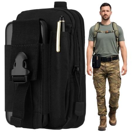 Produse noi - Husă neagră pentru centură, confecționată din poliester rezistent - Rovicky PTR-R-064-9237 BLACK