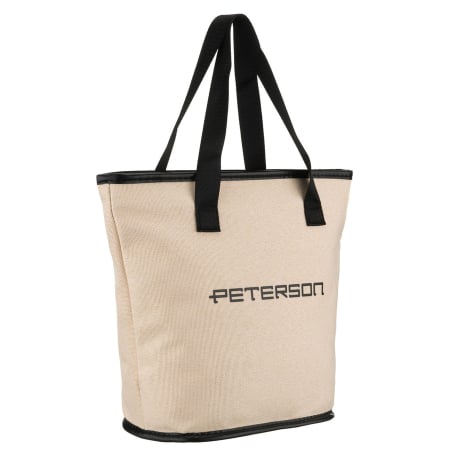  Cosmetic & Toiletry Bags - Geantă cosmetică din material sintetic bej și negru, cu mânere și închidere cu fermoar - Peterson PTR-PTN KOS-DA-15-3460 B