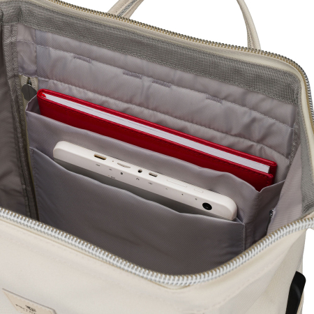 Rucsac ecru pentru femei din poliester cu compartiment pentru laptop și port USB - Peterson PTR-PTN BETA ECRU [7]