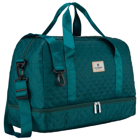 Duffel Bags - Geantă de antrenament verde, cu două compartimente, din poliester - Peterson PTR-PTN PIK-01-8557 TURQ