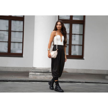 Geantă de damă bej din nailon și piele ecologică, cu mânere și curea detașabilă - Peterson PTR-PTN JN-16-0368 BEIGE [13]