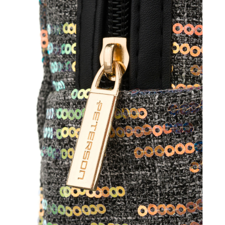 Geantă cosmetică neagră din poliester decorată cu paiete, închidere cu fermoar - Peterson PTR-PTN KOS-DA-19-3576 B [5]