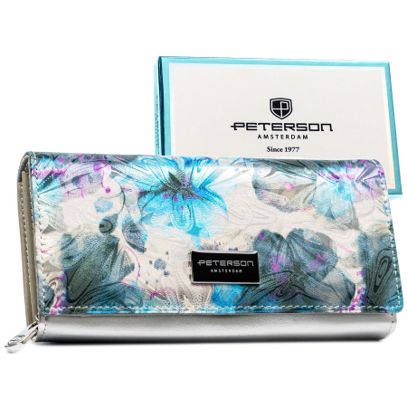 Portofele Dama - Portofel dama din piele naturala Peterson PTR-PTN PX20-1-NPK BLUE