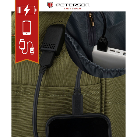 Rucsac de damă verde din poliester cu compartiment pentru laptop și bretele reglabile - Peterson PTR-PTN ALFA GREEN [14]