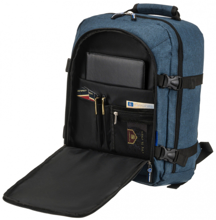 Rucsac de călătorie, impermeabil din poliester, cu spațiu pentru laptop - Peterson PTR-PTN PLG-02-T NA+BL [1]