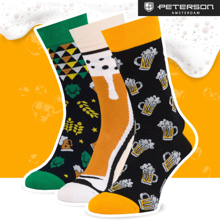Set de șosete bărbătești cu diverse modele de bere, mărimi 38-45 - Peterson PTR-PTN SML-S3W-BE-38-44 [39]