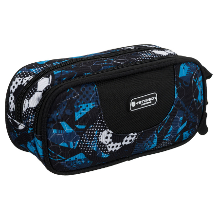 Produse noi - Penar școlar cu două compartimente, cu model de fotbal - Peterson PTR-PTN MOTYLEK-5110 B10