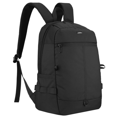 Import - Rucsac mare, negru, din poliester, cu compartiment pentru laptop și compartiment individual - Peterson