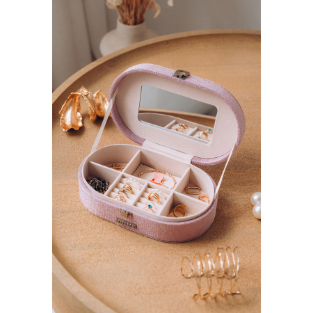 Cutie de bijuterii roz cu oglindă încorporată - Peterson PTR-PTN SZK-12-5967 PINK [2]
