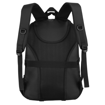 Rucsac spațios din poliester negru, cu compartiment pentru laptop și retractor - Peterson [4]