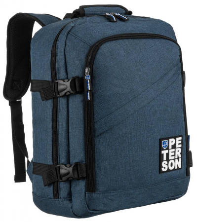 Accesorii Barbati - Rucsac de călătorie, impermeabil din poliester, cu spațiu pentru laptop - Peterson PTR-PTN PLG-02-T NA+BL