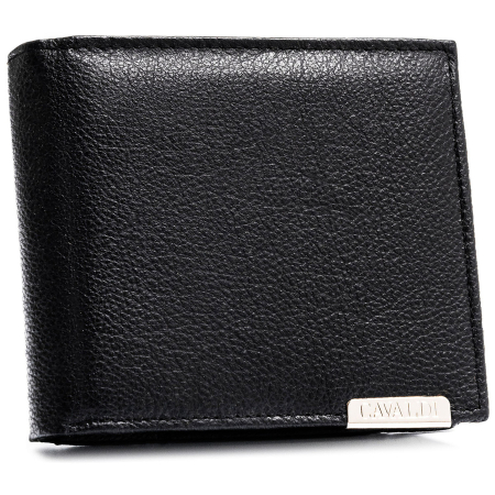 Portofele Barbati - Portofel mare bărbătesc din piele naturală, de culoare neagră, cu sistem RFID - 4U Cavaldi PTR-N992-P-PDM-BL BLACK