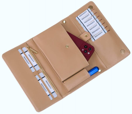 Mini geantă clutch de culoare aurie cu buzunar pentru telefon - Rovicky PTR-R-MW-01-6052 GOLD [5]