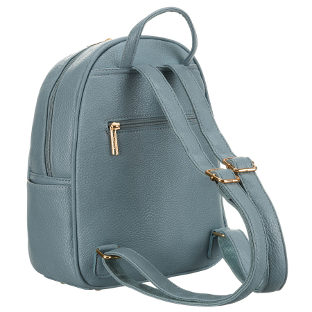 Rucsac matlasat albastru, la modă, pentru femei, cu nituri aurii și breloc la modă, piele ecologică, Peterson PTR-PTN SPY-1-F19 BLUE [3]