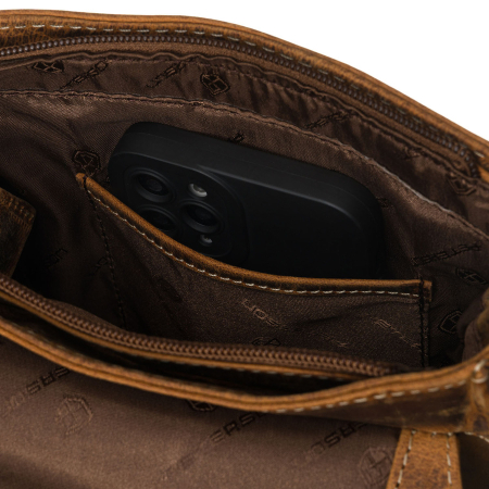 Geantă elegantă de culoare maro pentru bărbați, din piele naturală, cu un singur compartiment - Peterson PTN 5842-TMH-4862 TA [7]