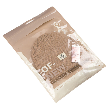 Căciulă beanie bej pentru femei, mărime universală, cu sigla mărcii - Peterson PTR-PTN HAT-10-5516 KHAK [12]