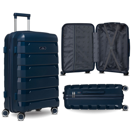 Valiză din polipropilenă cu carcasă rigidă, mărime medie, bleumarin - Peterson PTR-PTN HPP-01-W-M-1730 [1]