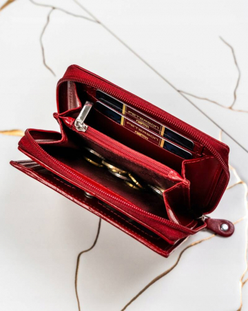 Set cadou portofel dama din piele naturala cu fermoar si breloc - Peterson PTR-PTN SET-D-67-KCS-255 [8]
