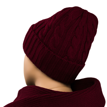 Set: căciulă, mănuși și eșarfă de culoare bordo - Peterson PTR-PTN WS-02-1952 WINE [4]