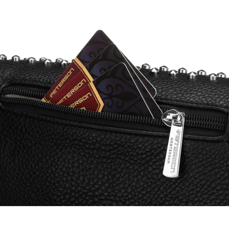Geantă elegantă de damă din piele ecologică de culoare neagră tip borseta - Peterson PTR-PTN MIS-09-2072 BLAC [9]