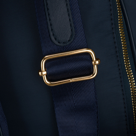 Rucsac de damă din nailon și piele ecologică de culoare bleumarin, cu închidere cu fermoar - Peterson PTR-PTN JN-12-0207 NAVY [14]