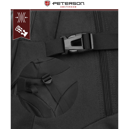Rucsac militar negru cu curele de compresie - Peterson PTR-PTN BL076-8083 BLACK [12]