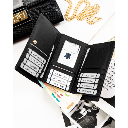 Portofel din piele naturala pentru femei Rovicky PTR-RH-23-1-RS BLACK [5]