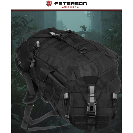 Rucsac militar sport negru cu bretele reglabile - Peterson PTR-PTN BL075-8076 BLACK [9]