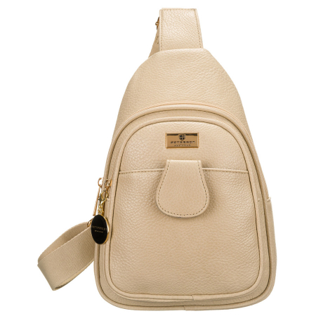 Rucsacuri Dama - Geantă crossbody bej pentru femei, la modă și funcțională, confecționată din piele ecologică Peterson PTR-PTN SSY-1-F19 D.BEIG