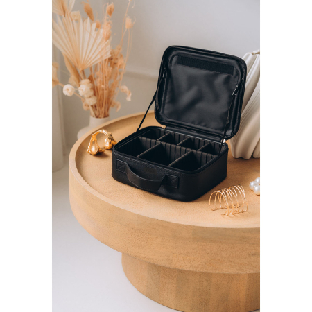 Cutie de bijuterii neagră din piele ecologică, închisă cu fermoar - Peterson PTR-PTN SZK-10-7818 BLAC [4]