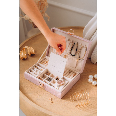 Cutie de bijuterii roz cu spațiu dedicat pentru un ceas - Peterson PTR-PTN SZK-13-5998 ROSE [5]